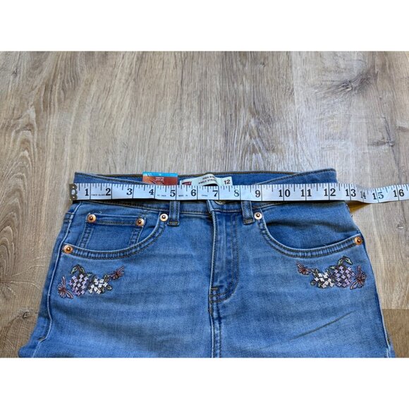 Levis Youth High-Rise Ankle Straight Jeans With Embroidered Details Size 12 NWT - Picture 7 of 7